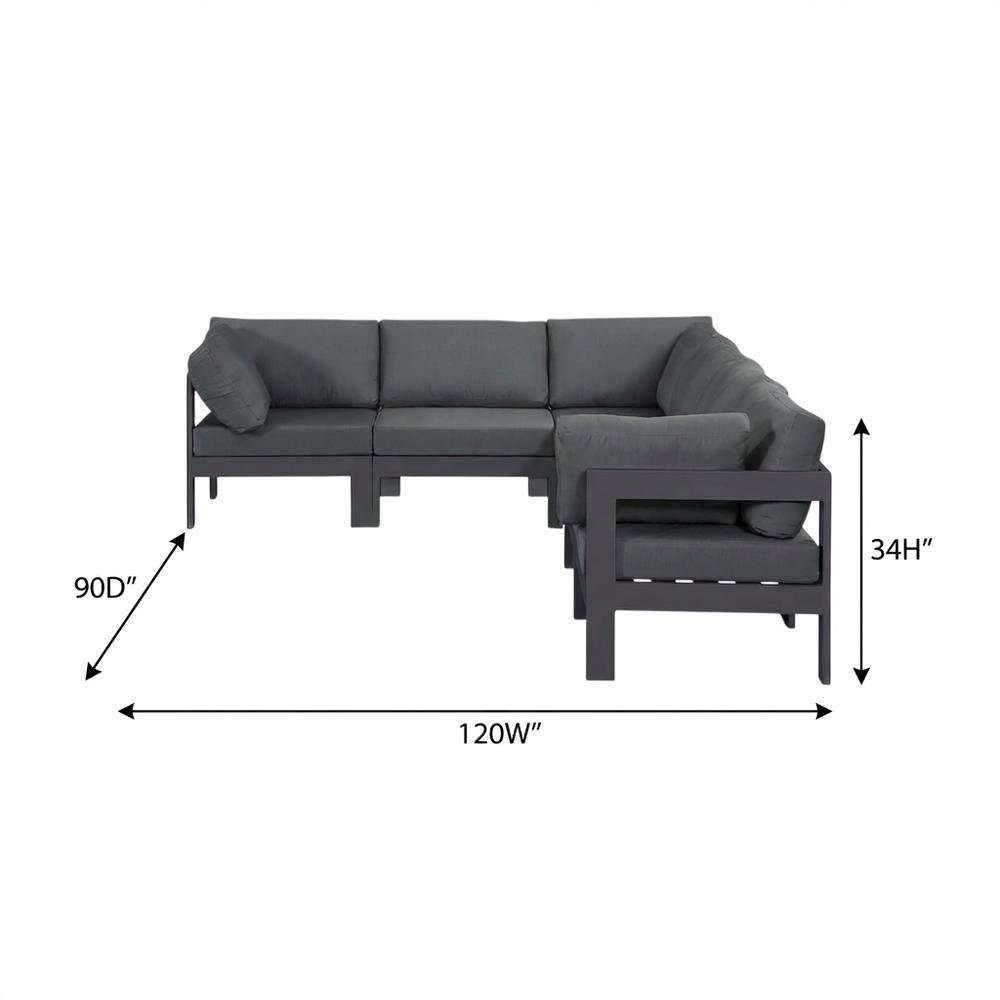 Gray Fabric Outdoor Modular Sectional With Contemporary Style. Picture 7