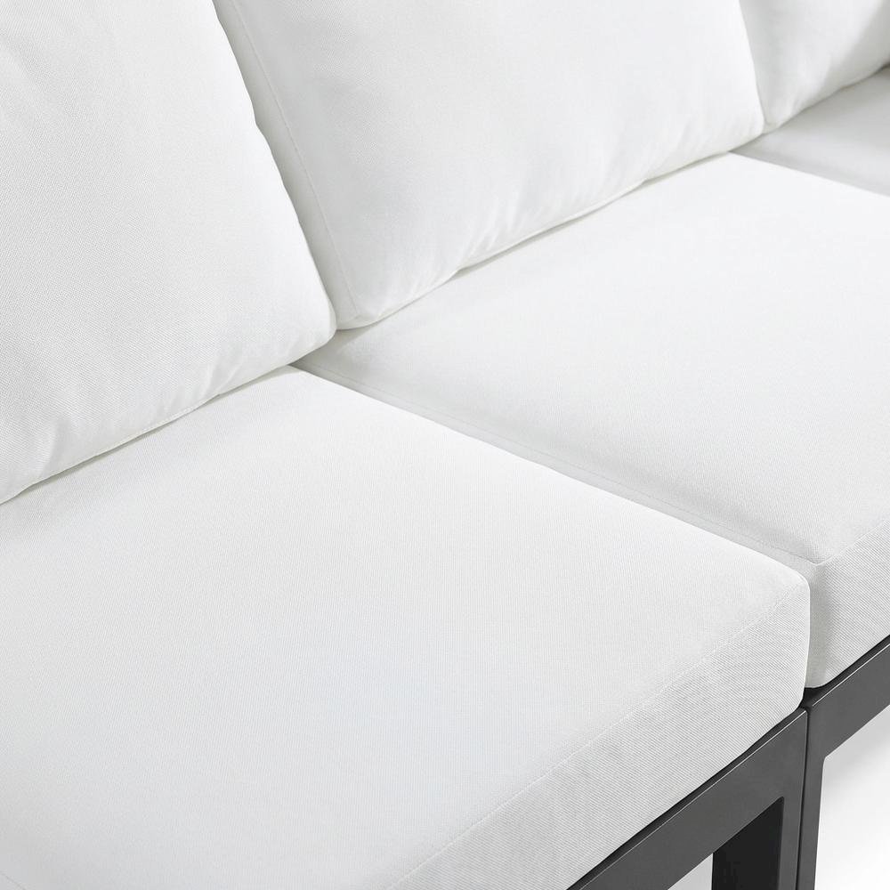 White Fabric Outdoor Modular Sofa, Contemporary Style, Comfortable Back Support. Picture 5