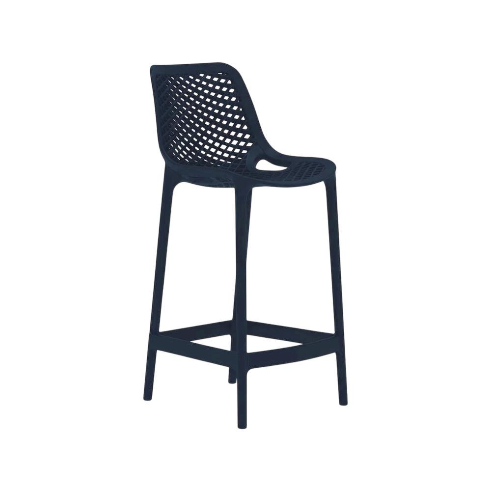 Navy Outdoor Patio Stool Set Of 4, Protective Finish, Contemporary Style. Picture 1