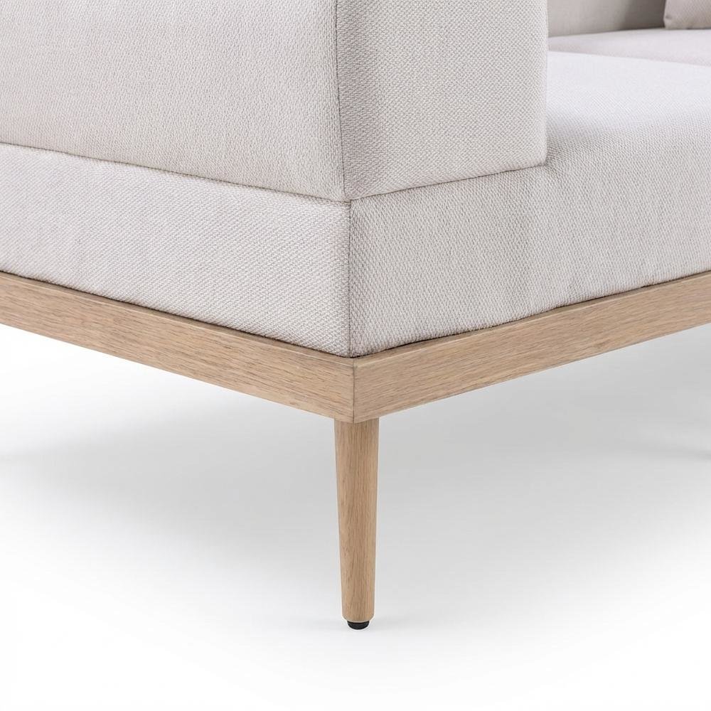 Beige Fabric Outdoor Modular Loveseat with Cushions and Contemporary Style. Picture 6
