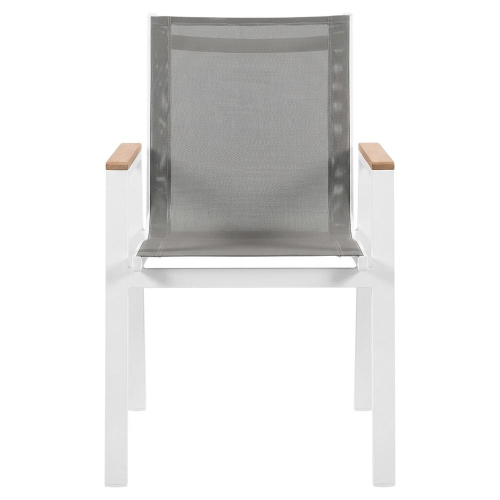 Gray Mesh Patio Armchair Set Of 2 With Cushioned Seats And Contemporary Style. Picture 4