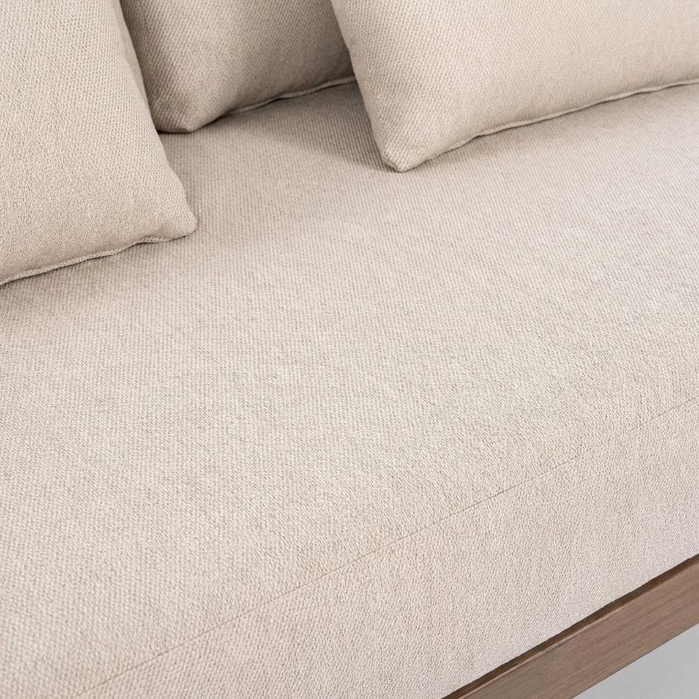 Beige Fabric Outdoor Loveseat With Pillow And Contemporary Style. Picture 5