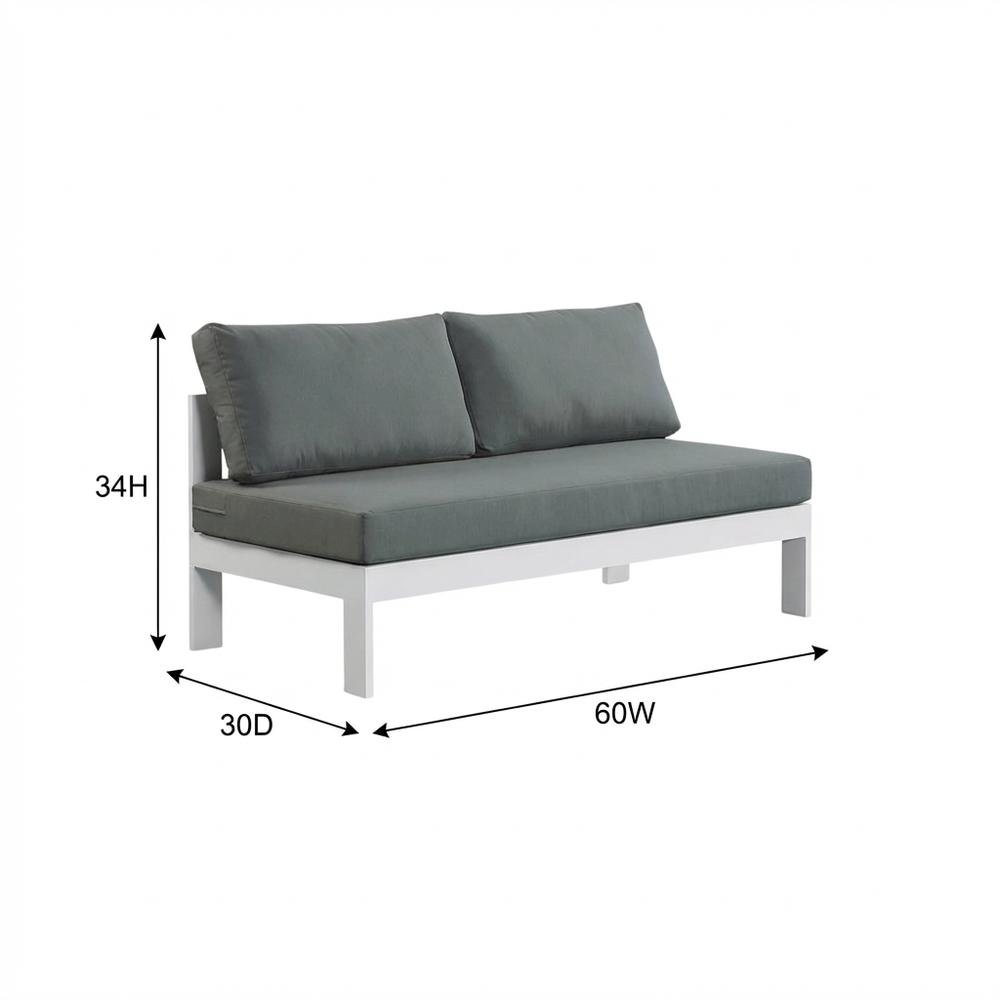 Gray Fabric Outdoor Modular Sofa With Contemporary Style And Cushioned Seating. Picture 7