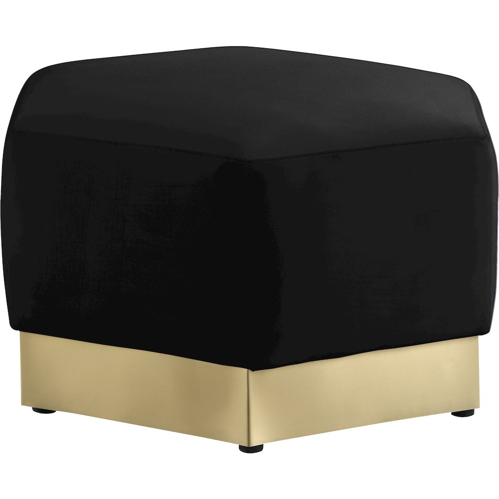 Marquis Black Velvet Ottoman. Picture 2
