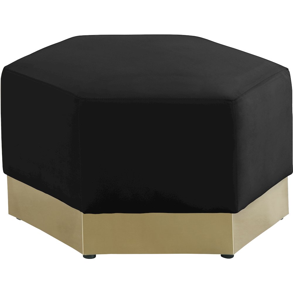 Marquis Black Velvet Ottoman. Picture 3