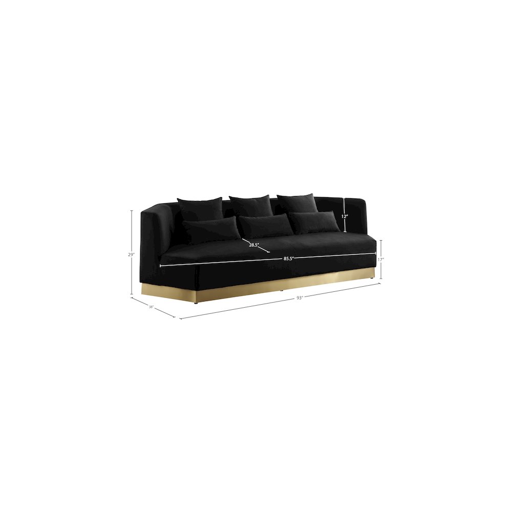 Marquis Black Velvet Sofa. Picture 10