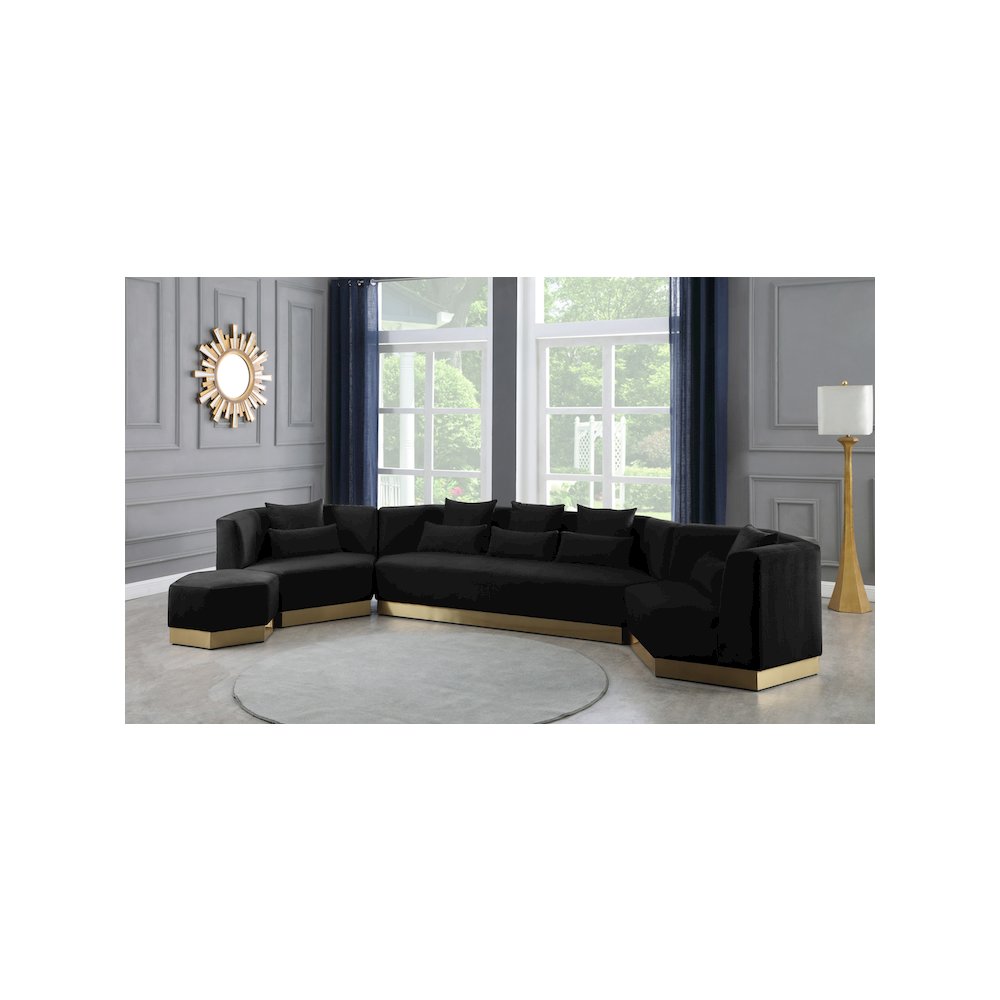 Marquis Black Velvet Sofa. Picture 9