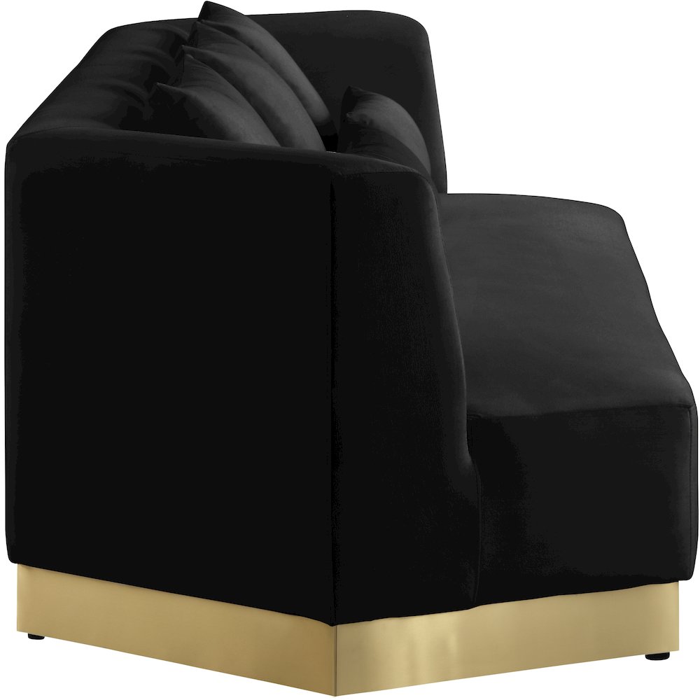 Marquis Black Velvet Sofa. Picture 3