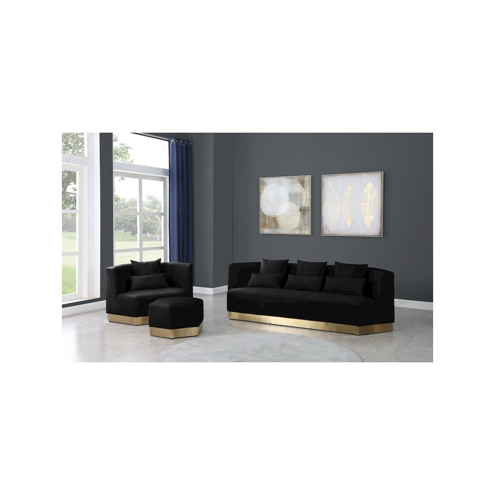 Marquis Black Velvet Sofa. Picture 6