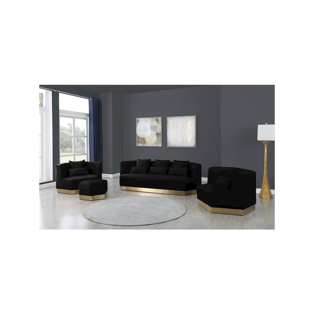 Marquis Black Velvet Sofa. Picture 7
