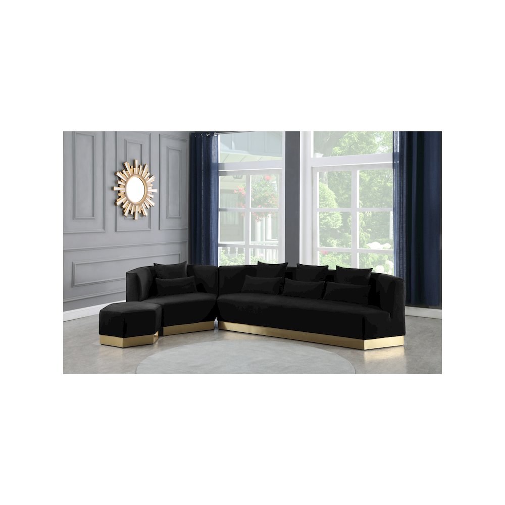 Marquis Black Velvet Sofa. Picture 8