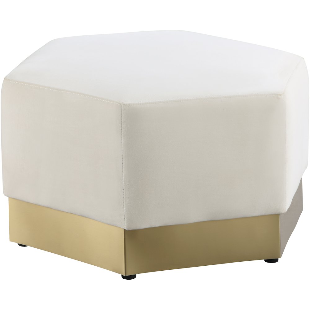Marquis Cream Velvet Ottoman. Picture 2
