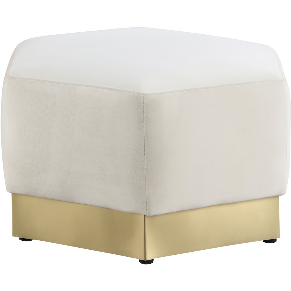 Marquis Cream Velvet Ottoman. Picture 3