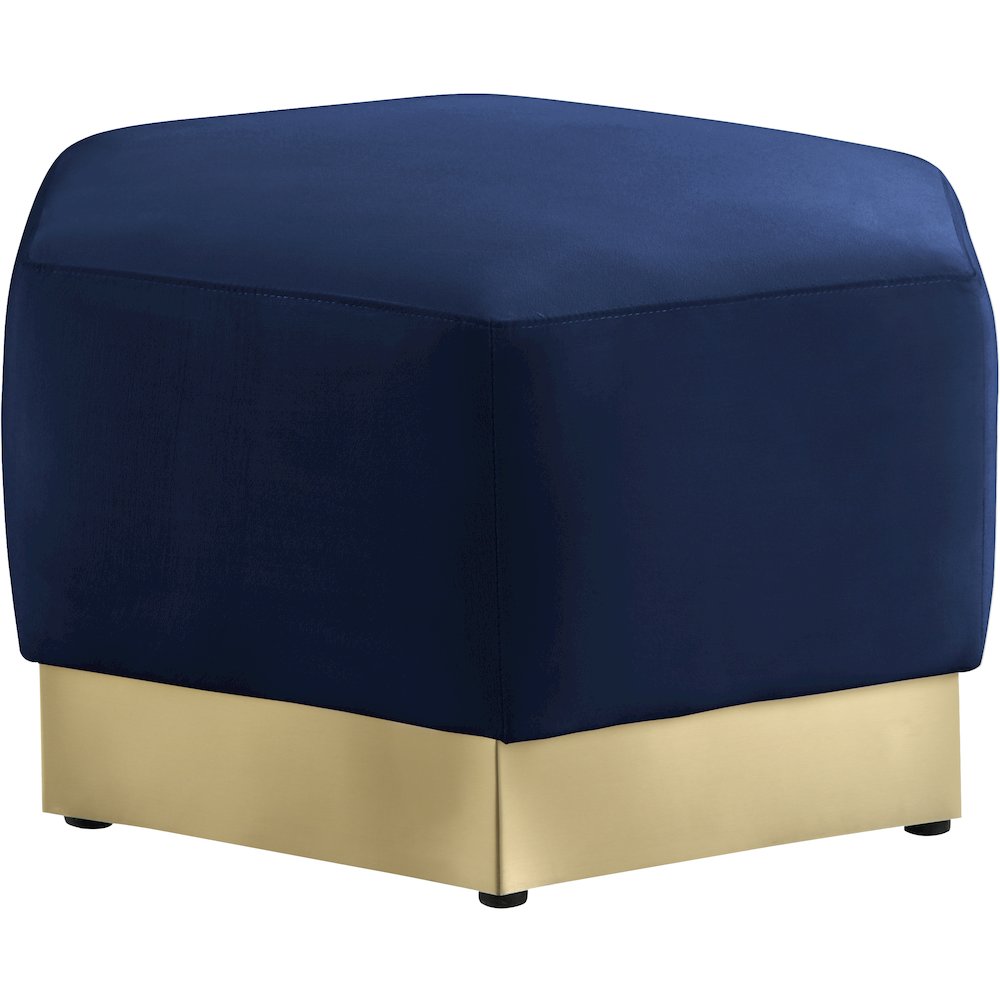 Marquis Navy Velvet Ottoman. Picture 3