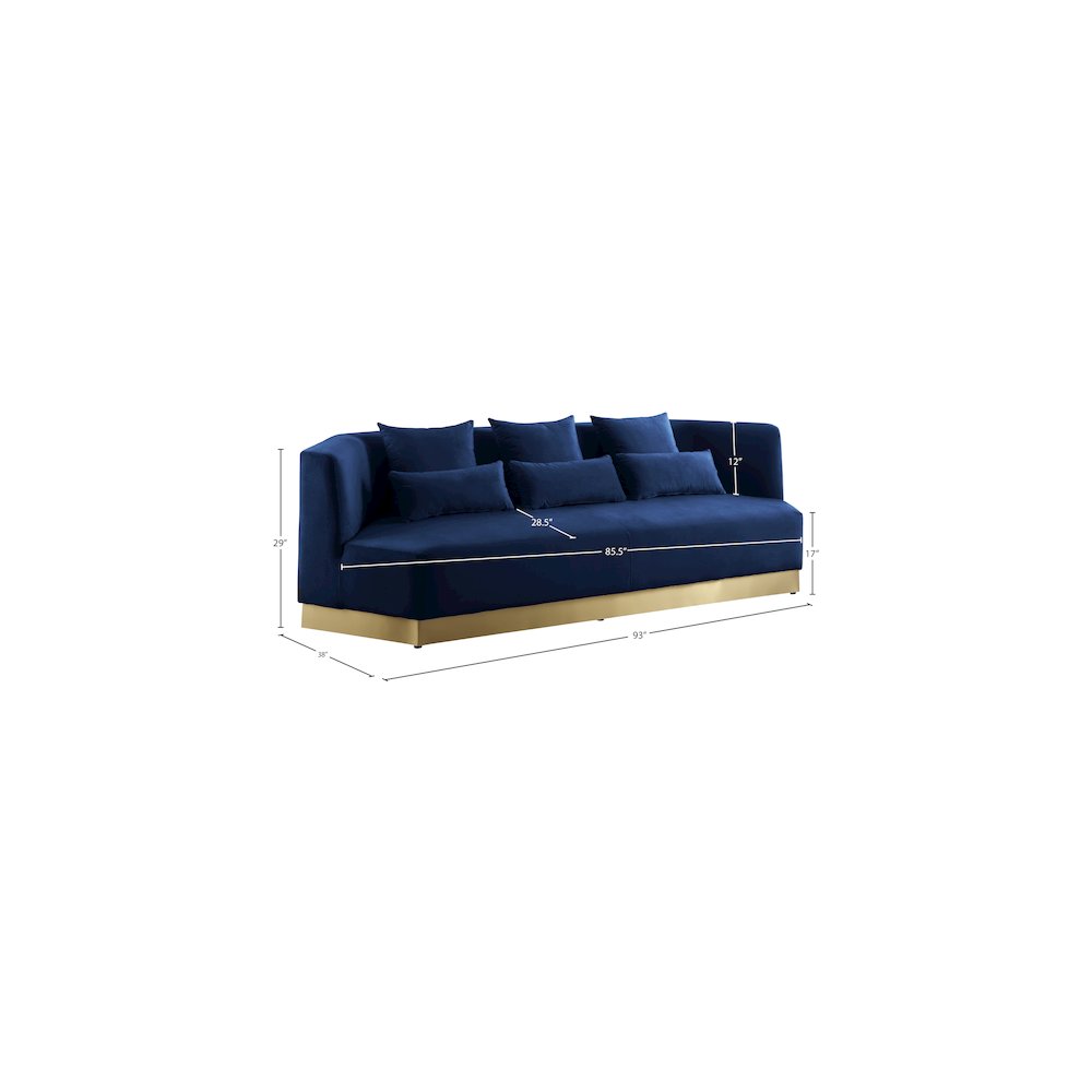 Marquis Navy Velvet Sofa. Picture 10
