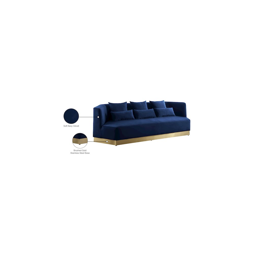 Marquis Navy Velvet Sofa. Picture 11