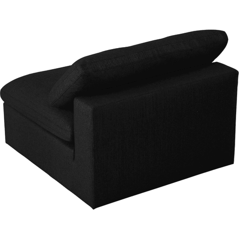 Serene Black Linen Textured Fabric Deluxe Comfort Modular Armless Chair. Picture 3