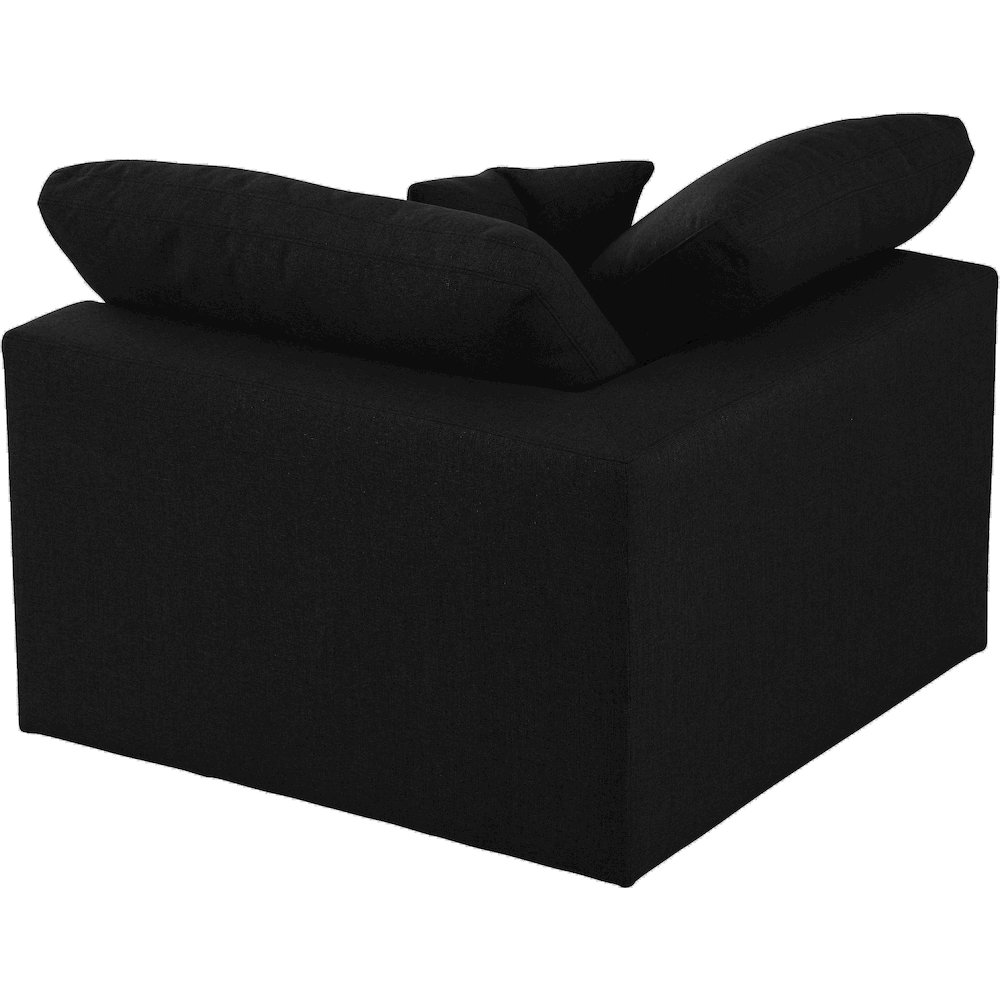Serene Black Linen Textured Fabric Deluxe Comfort Modular Corner Chair. Picture 2