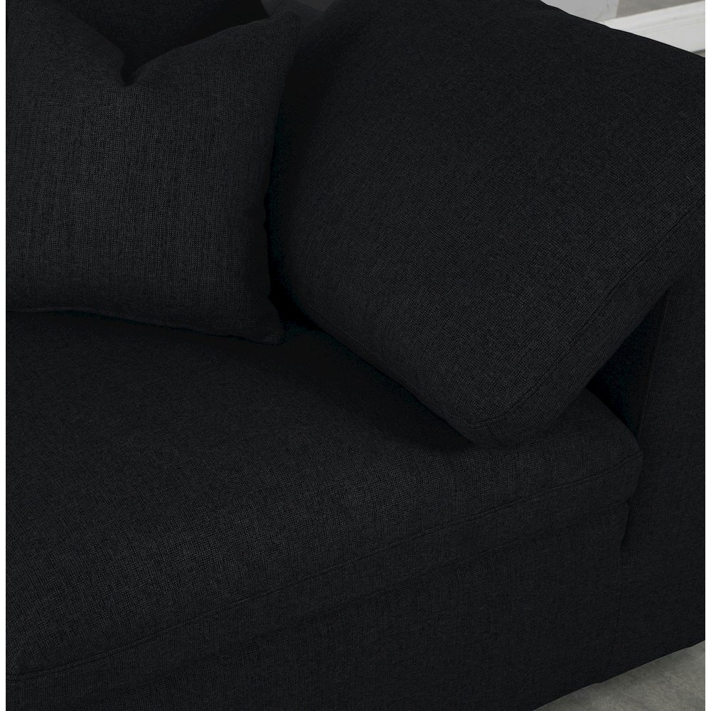 Serene Black Linen Textured Fabric Deluxe Comfort Modular Corner Chair. Picture 3