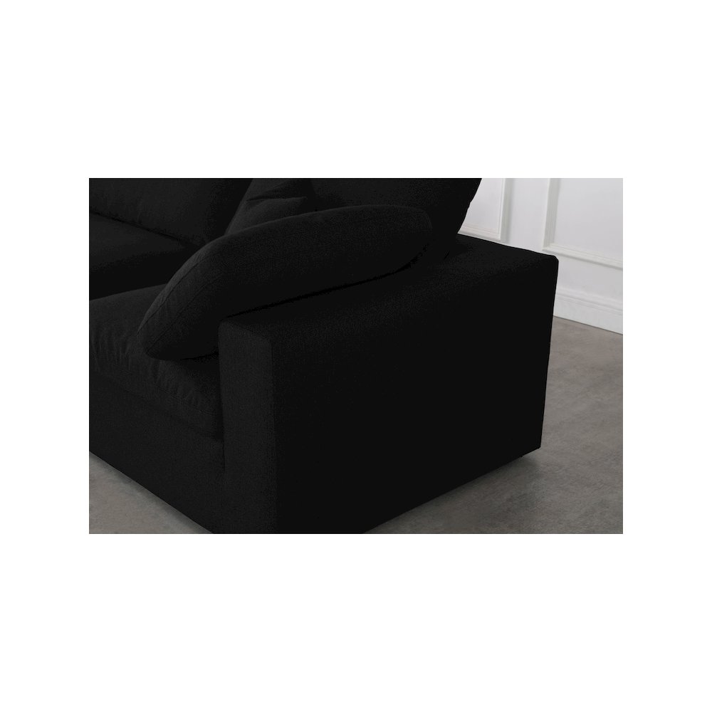 Serene Black Linen Textured Fabric Deluxe Comfort Modular Corner Chair. Picture 4