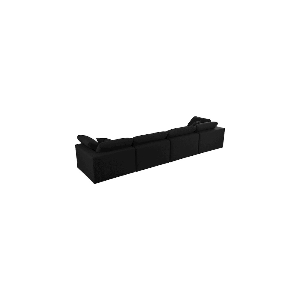 Serene Black Linen Textured Fabric Deluxe Comfort Modular Sofa. Picture 3