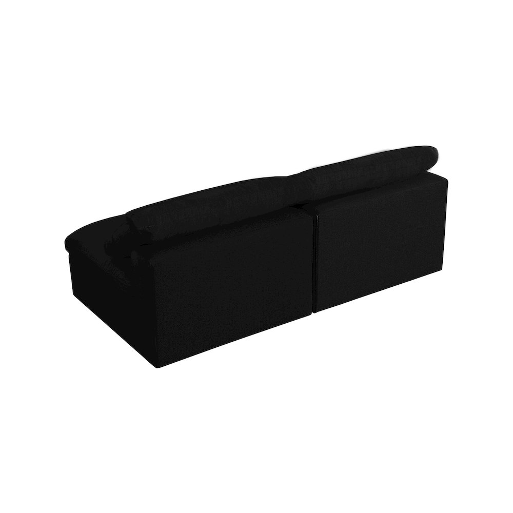 Serene Black Linen Textured Fabric Deluxe Comfort Modular Armless Sofa. Picture 3
