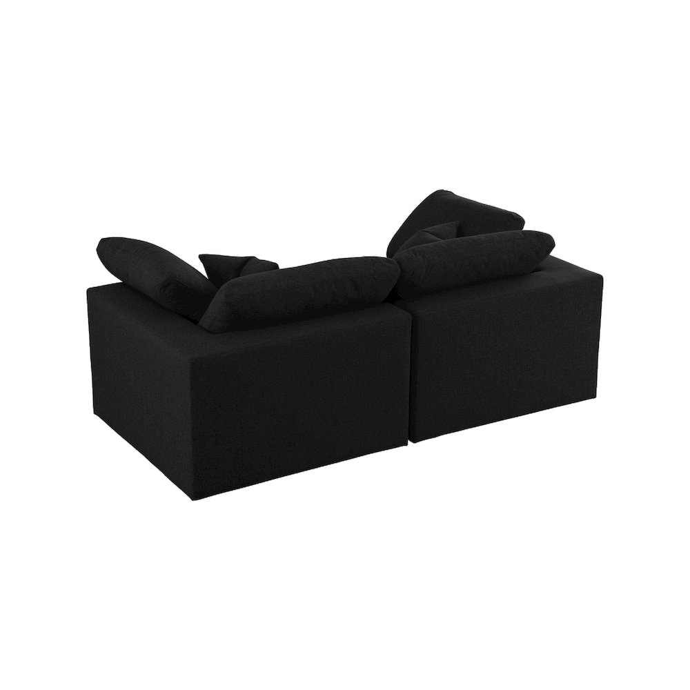 Serene Black Linen Textured Fabric Deluxe Comfort Modular Sofa. Picture 3