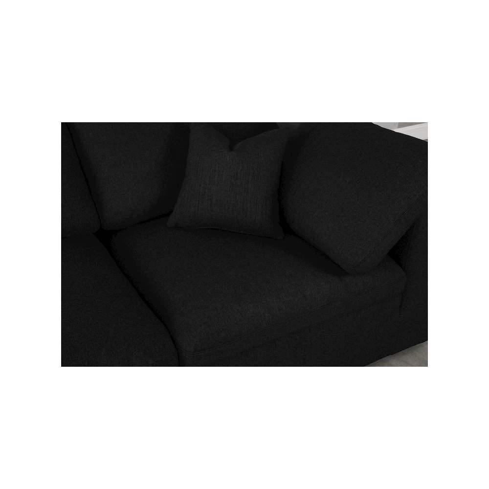 Serene Black Linen Textured Fabric Deluxe Comfort Modular Sectional. Picture 8