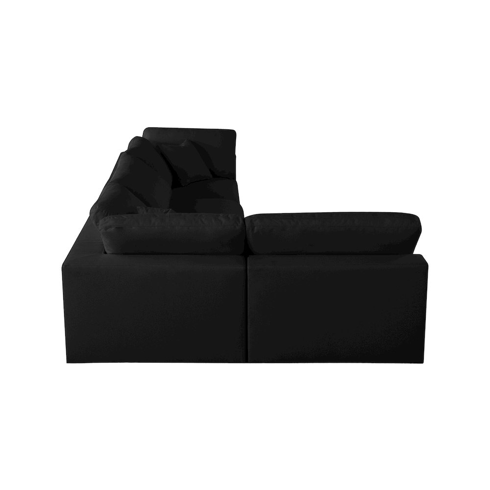 Serene Black Linen Textured Fabric Deluxe Comfort Modular Sectional. Picture 8