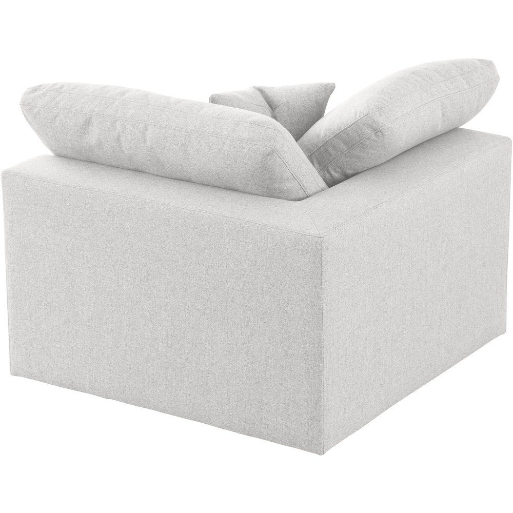 Serene Cream Linen Textured Fabric Deluxe Comfort Modular Corner Chair. Picture 2