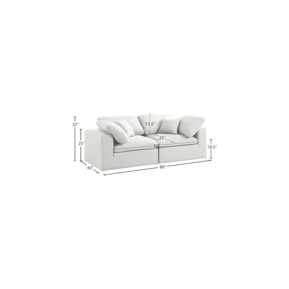 Serene Cream Linen Textured Fabric Deluxe Comfort Modular Sofa. Picture 7