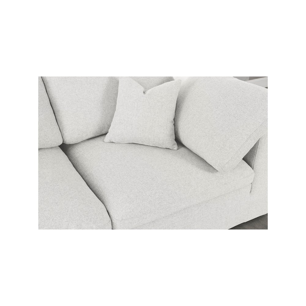 Serene Cream Linen Textured Fabric Deluxe Comfort Modular Sofa. Picture 5