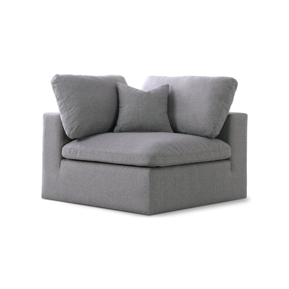 Serene Grey Linen Textured Fabric Deluxe Comfort Modular Corner Chair. Picture 1