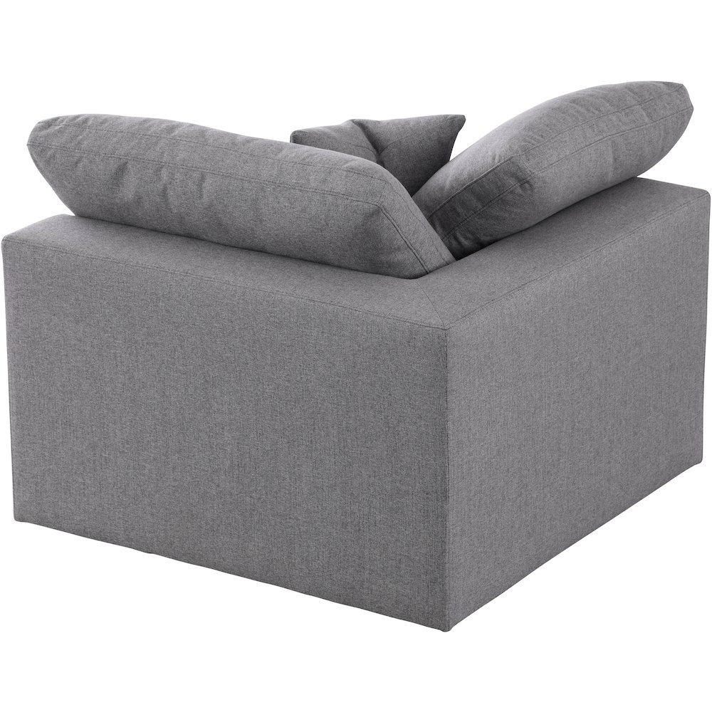 Serene Grey Linen Textured Fabric Deluxe Comfort Modular Corner Chair. Picture 2