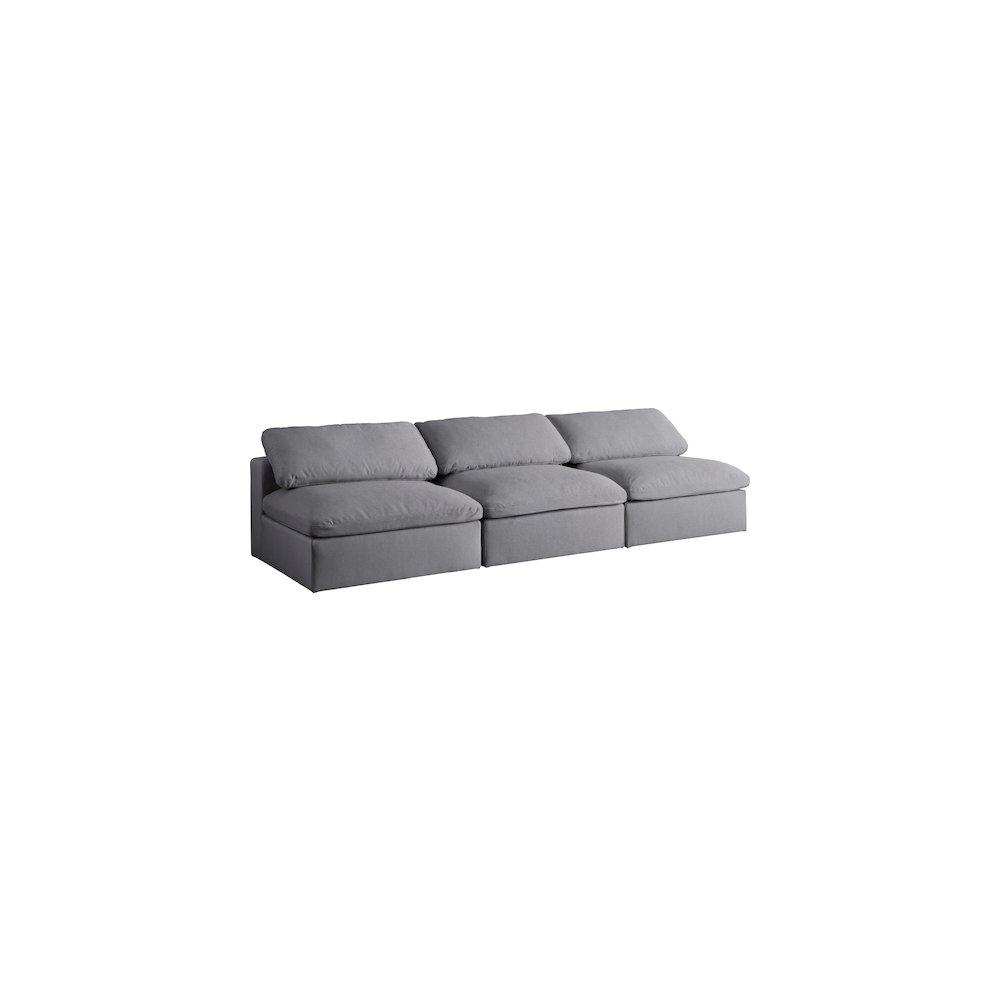 Serene Grey Linen Textured Fabric Deluxe Comfort Modular Armless Sofa. Picture 1