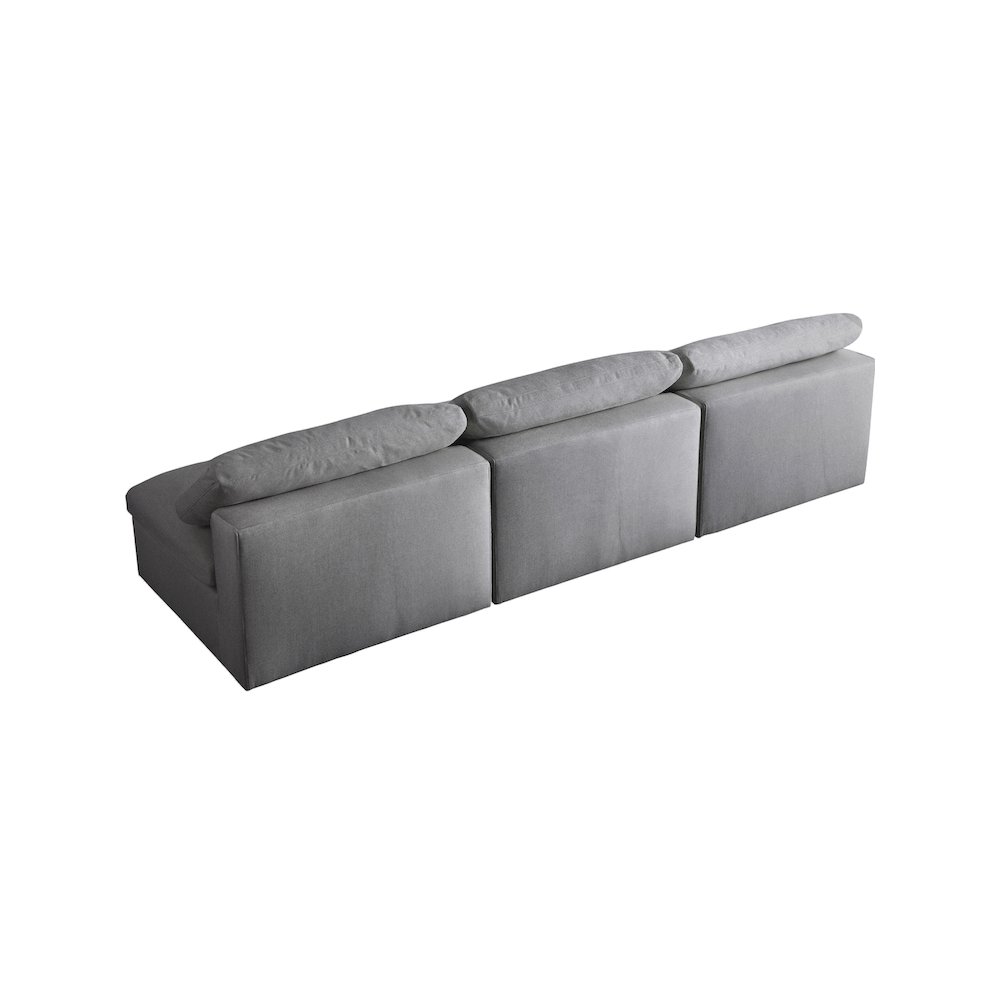 Serene Grey Linen Textured Fabric Deluxe Comfort Modular Armless Sofa. Picture 3
