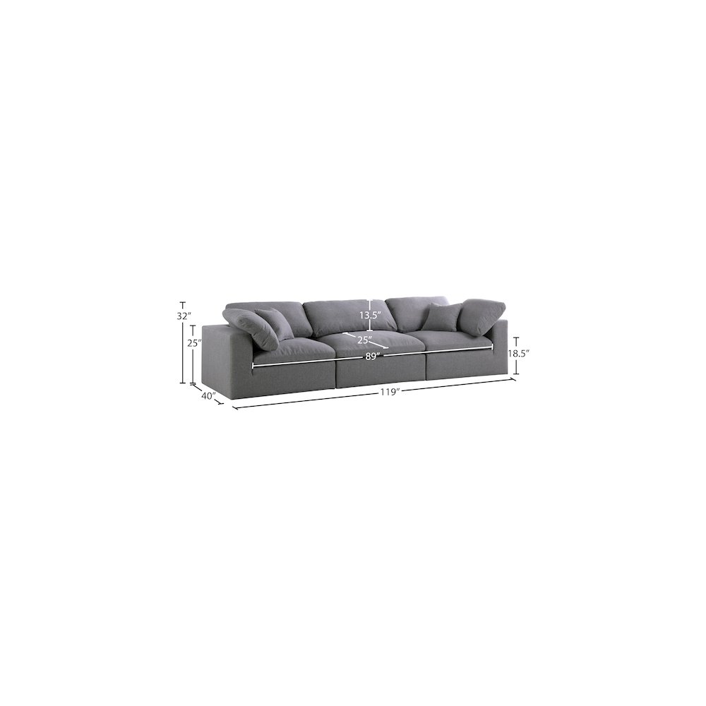 Serene Grey Linen Textured Fabric Deluxe Comfort Modular Sofa. Picture 7