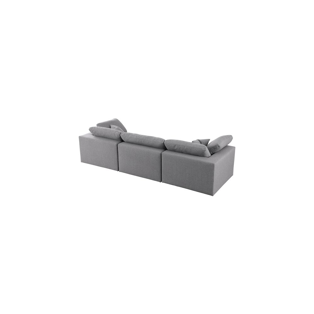 Serene Grey Linen Textured Fabric Deluxe Comfort Modular Sofa. Picture 3