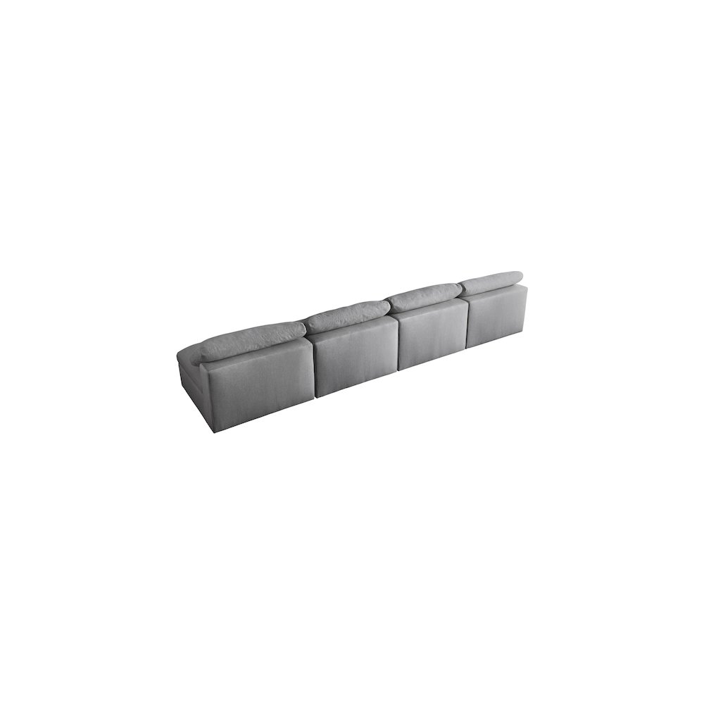 Serene Grey Linen Textured Fabric Deluxe Comfort Modular Armless Sofa. Picture 3