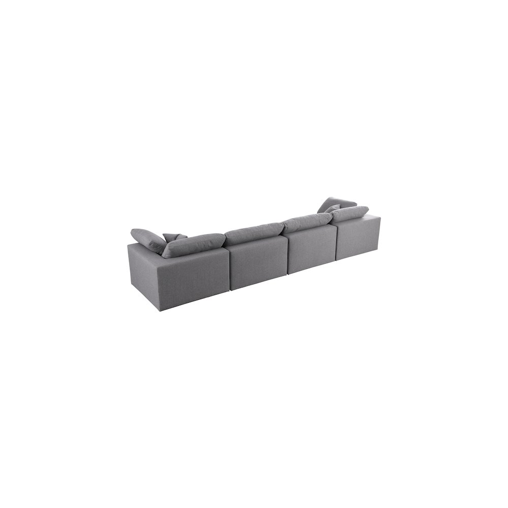 Serene Grey Linen Textured Fabric Deluxe Comfort Modular Sofa. Picture 3