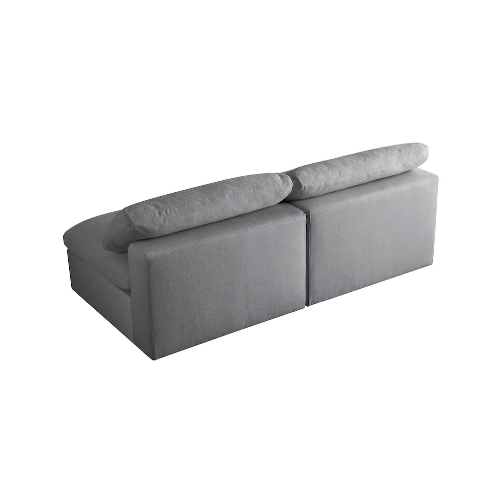 Serene Grey Linen Textured Fabric Deluxe Comfort Modular Armless Sofa. Picture 3