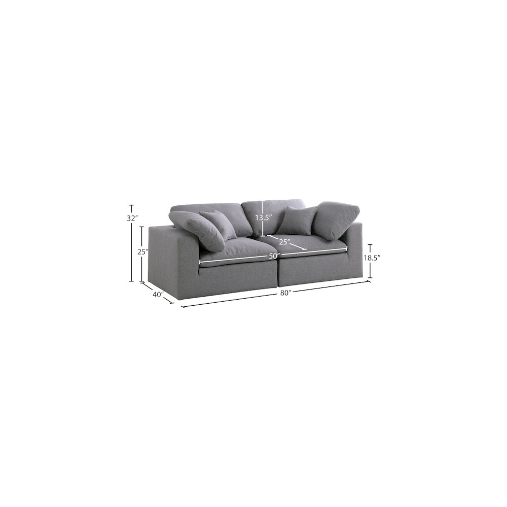 Serene Grey Linen Textured Fabric Deluxe Comfort Modular Sofa. Picture 7