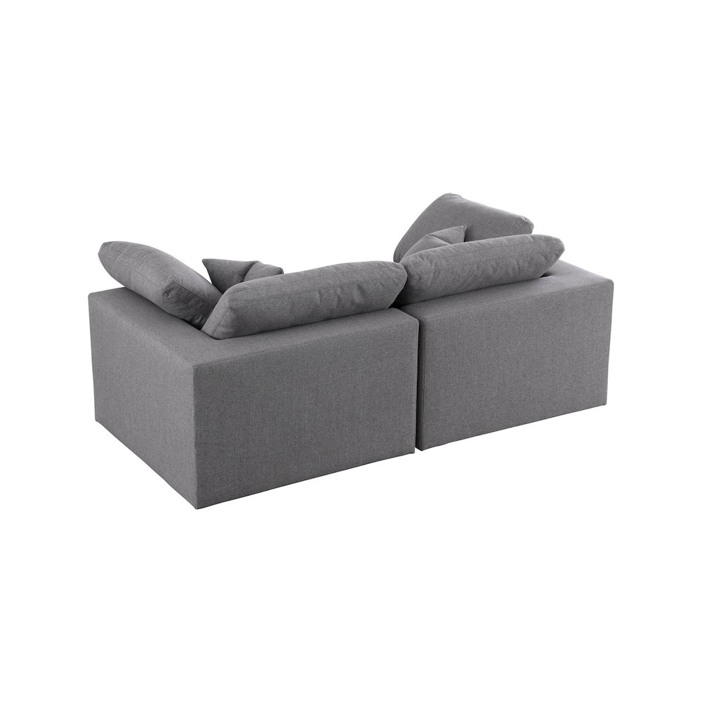 Serene Grey Linen Textured Fabric Deluxe Comfort Modular Sofa. Picture 3
