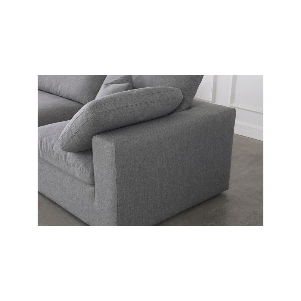 Serene Grey Linen Textured Fabric Deluxe Comfort Modular Sectional. Picture 9
