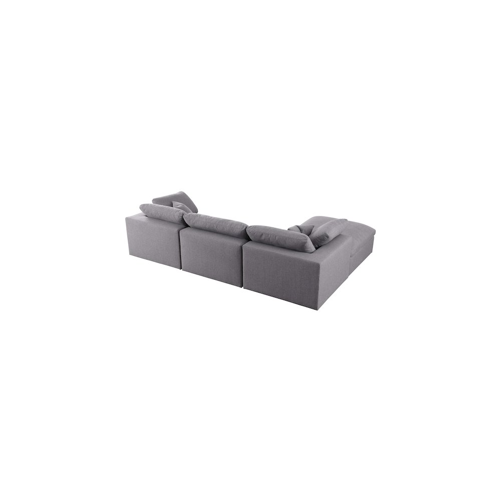 Serene Grey Linen Textured Fabric Deluxe Comfort Modular Sectional. Picture 7
