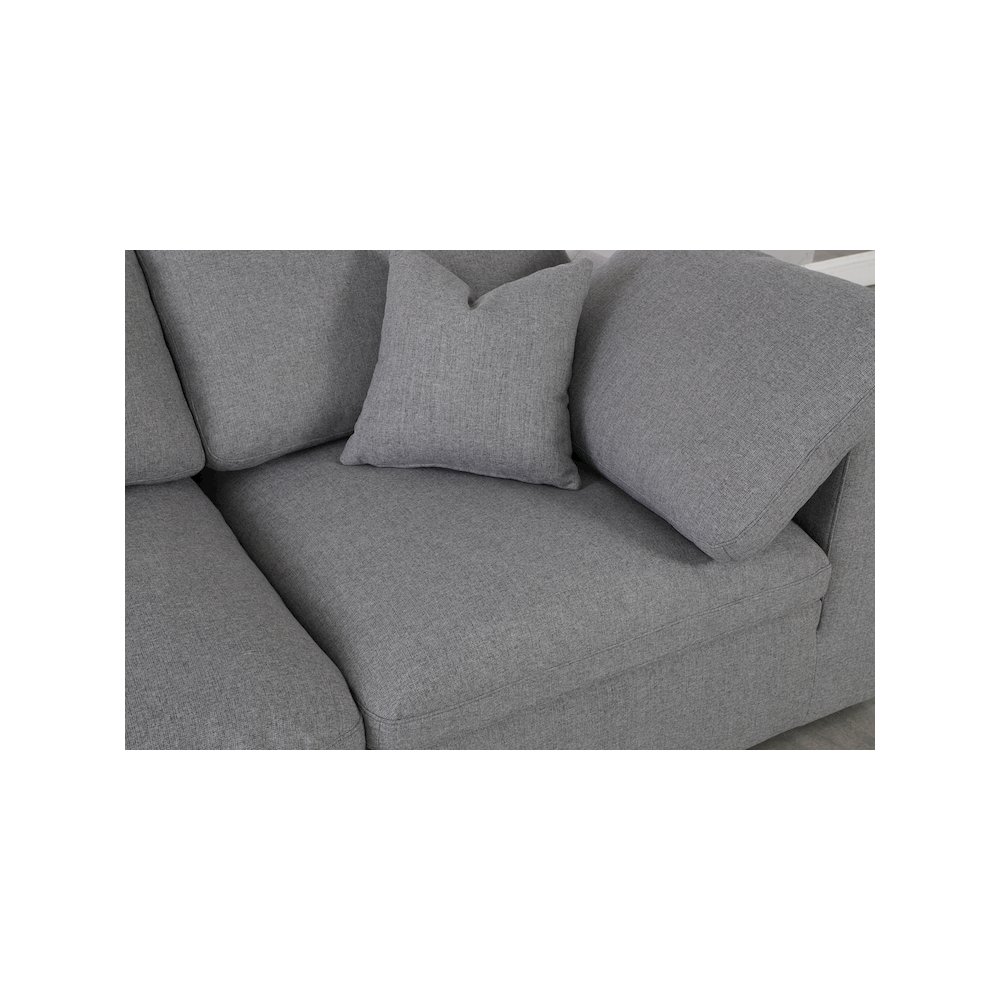 Serene Grey Linen Textured Fabric Deluxe Comfort Modular Sectional. Picture 8