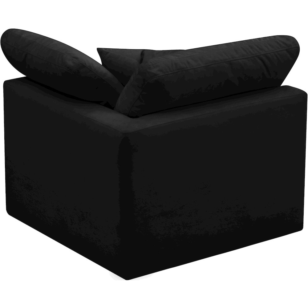Plush Black Velvet Standard Comfort Modular Corner Chair. Picture 2