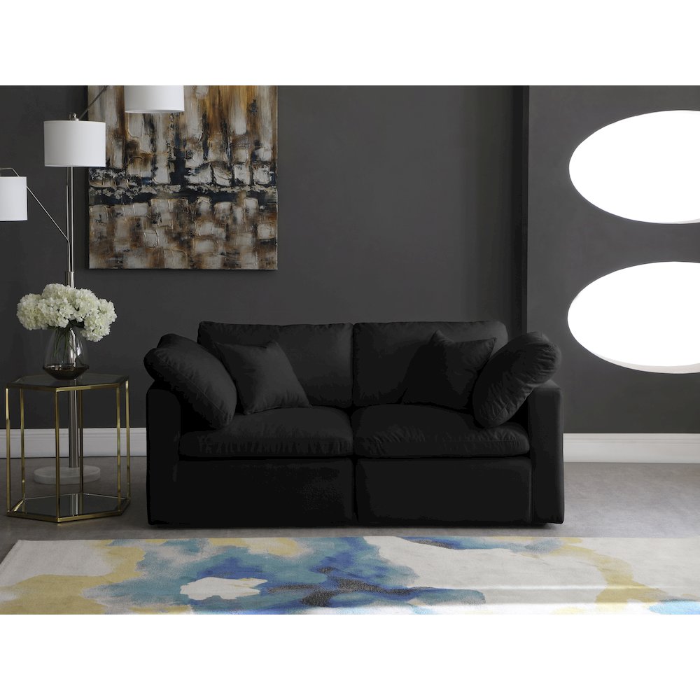 Plush Black Velvet Standard Comfort Modular Sofa. Picture 2
