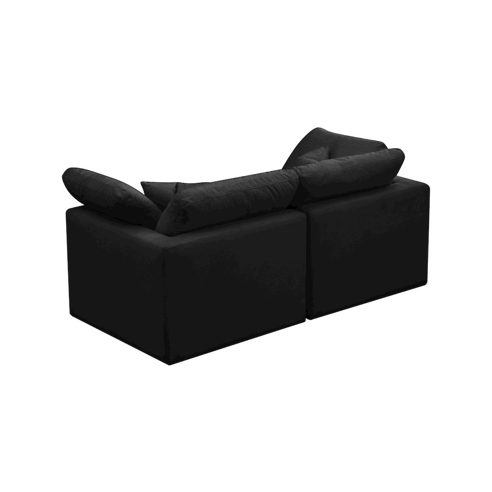 Plush Black Velvet Standard Comfort Modular Sofa. Picture 3