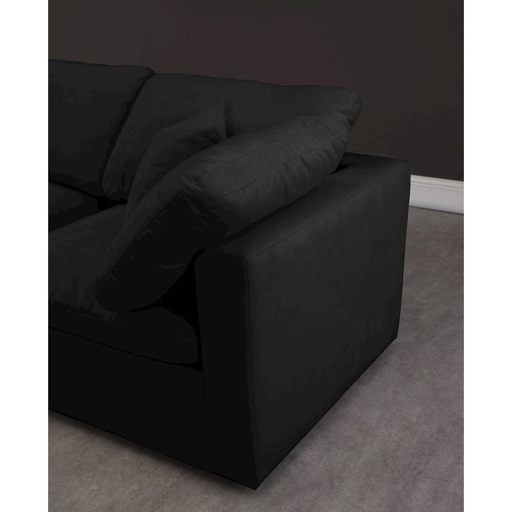 Plush Black Velvet Standard Comfort Modular Sofa. Picture 4